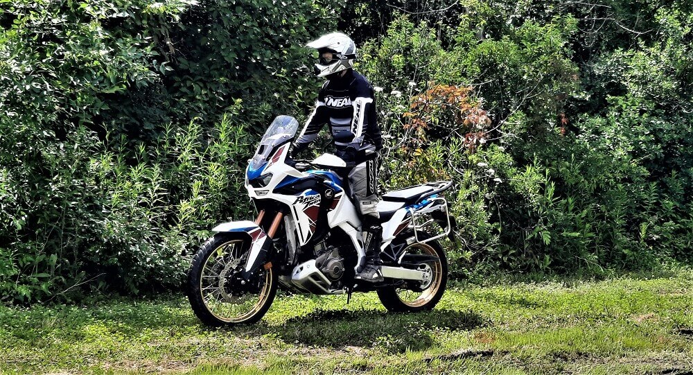 Standing up on a Africa twin 2022